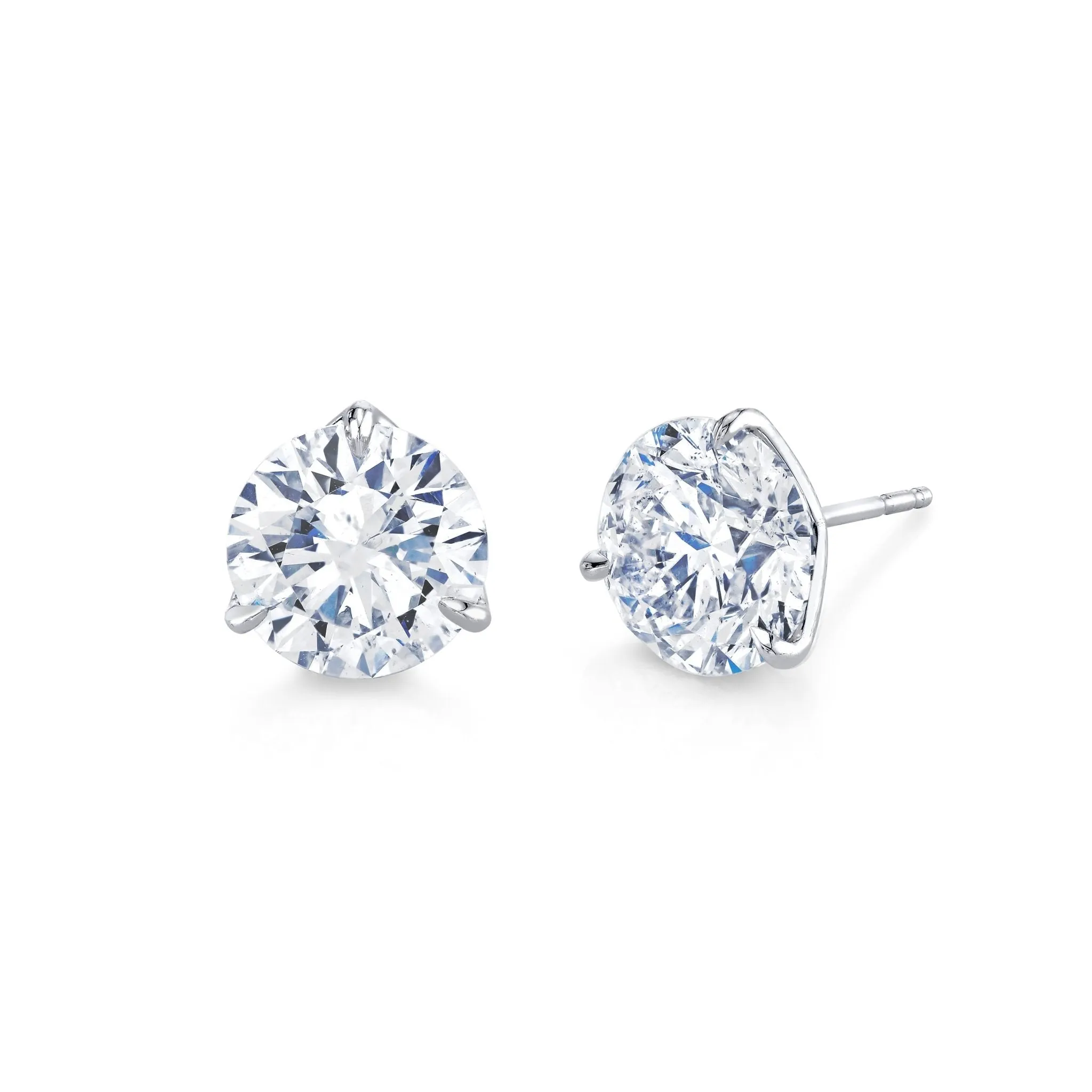 10.41 Carat Round Brilliant Diamond Earrings