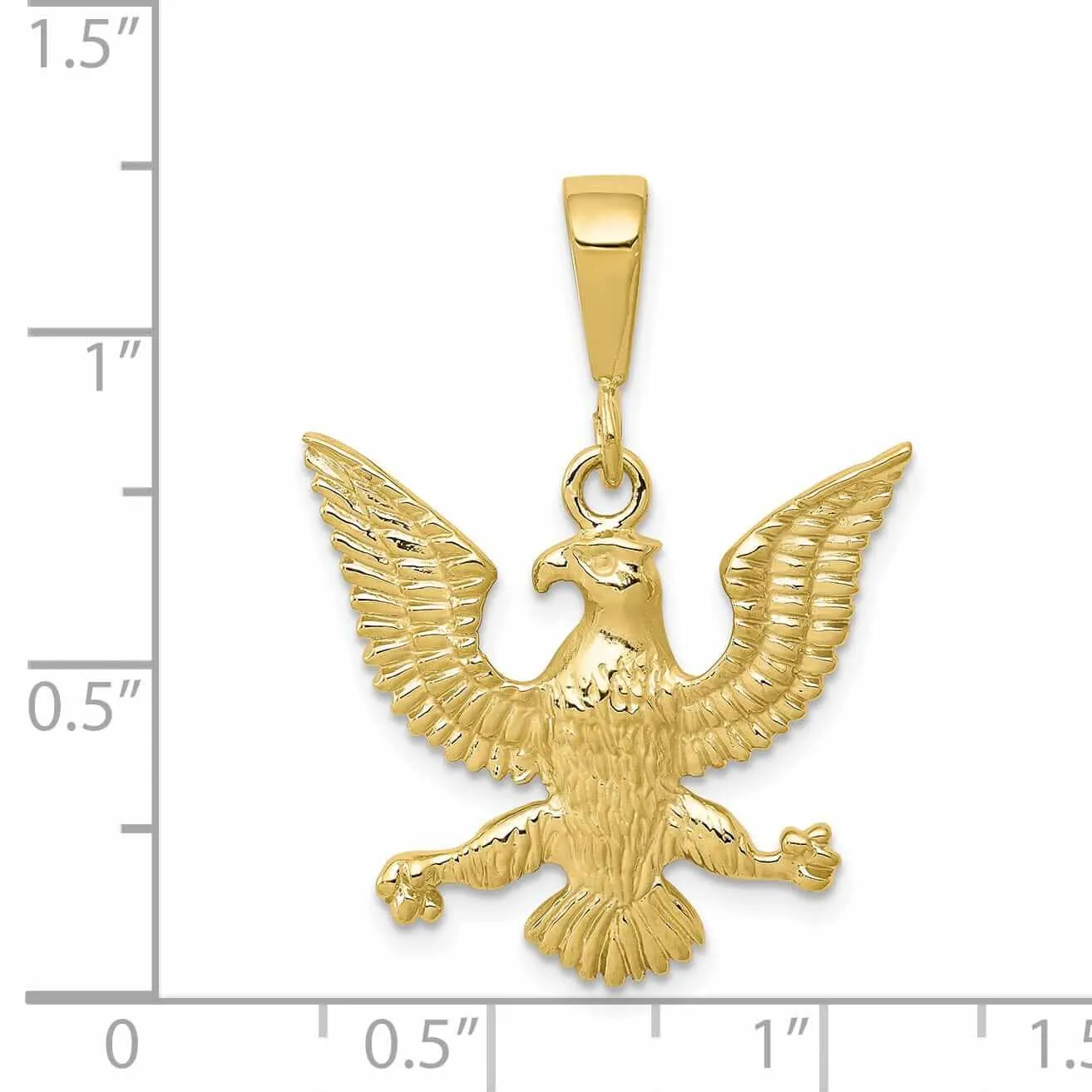 10k Yellow Gold Spread Wings Eagle Charm Pendant