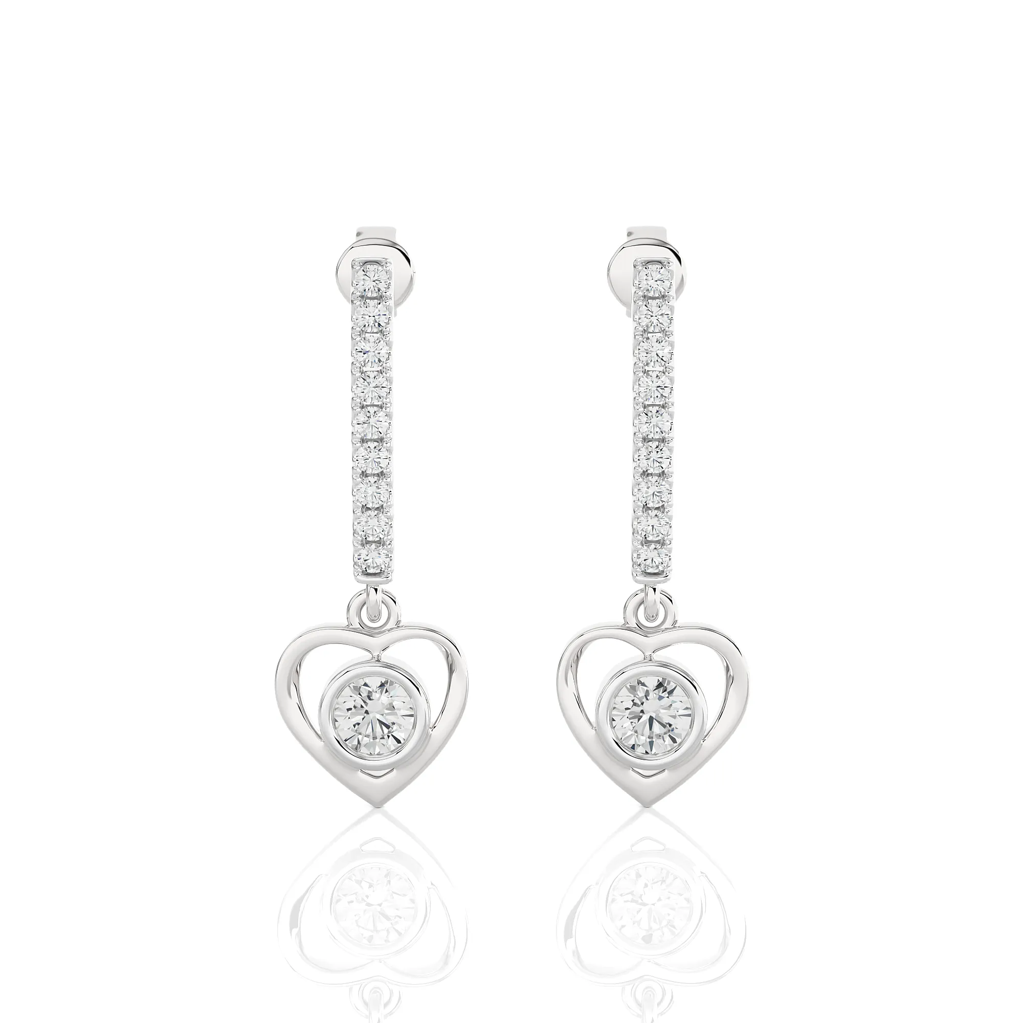 1/4 ctw Round Lab Grown Diamond Drop Earrings