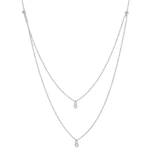 14k Layered Diamond Drop Necklace