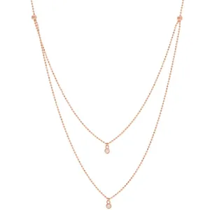 14k Layered Diamond Drop Necklace