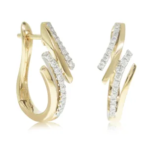 18ct Yellow Gold Diamond Huggie Earrings