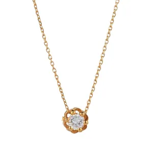 18kt Gold Solitaire Diamond Pendant Necklace