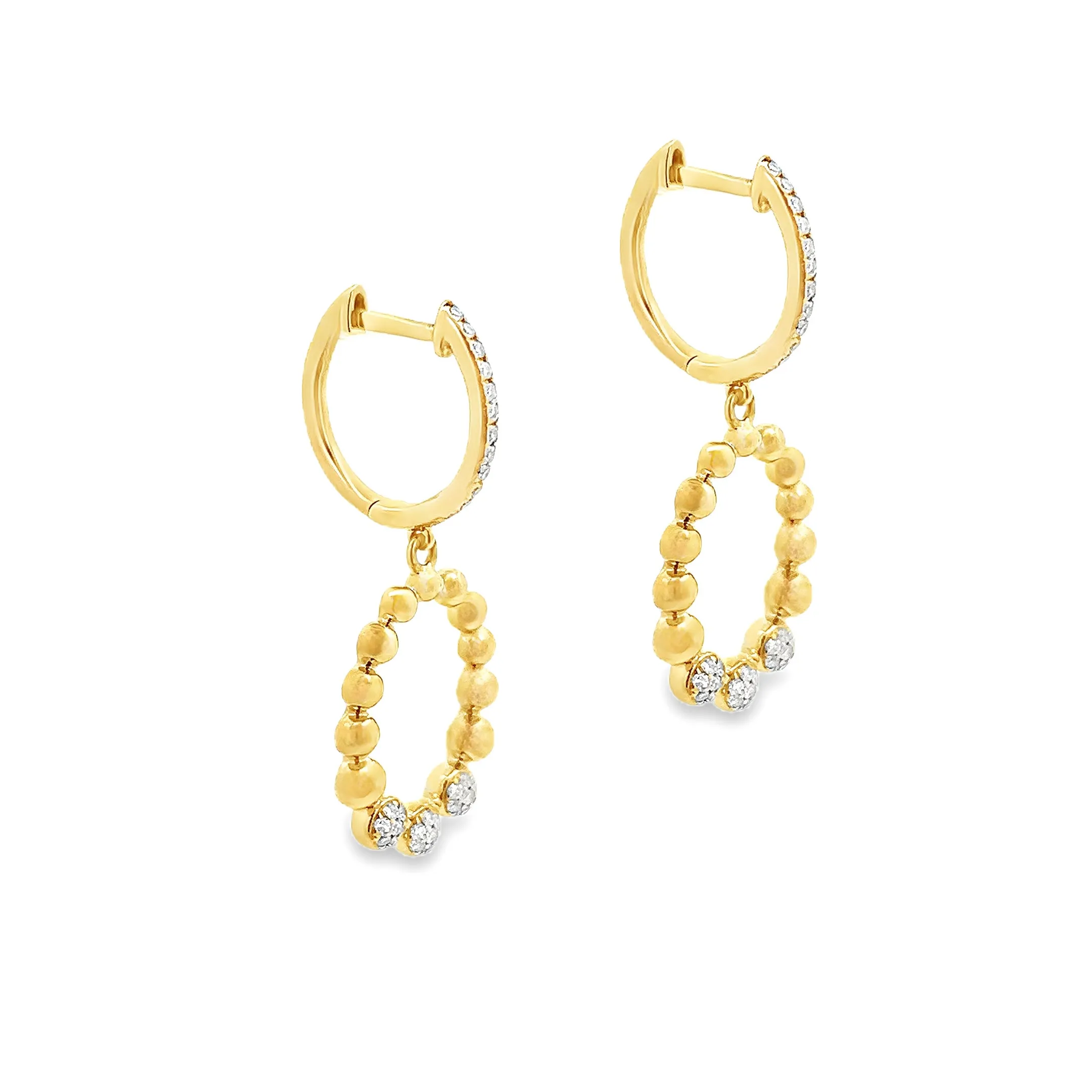 .23ct 14k Yellow Gold Diamond Drop Earrings