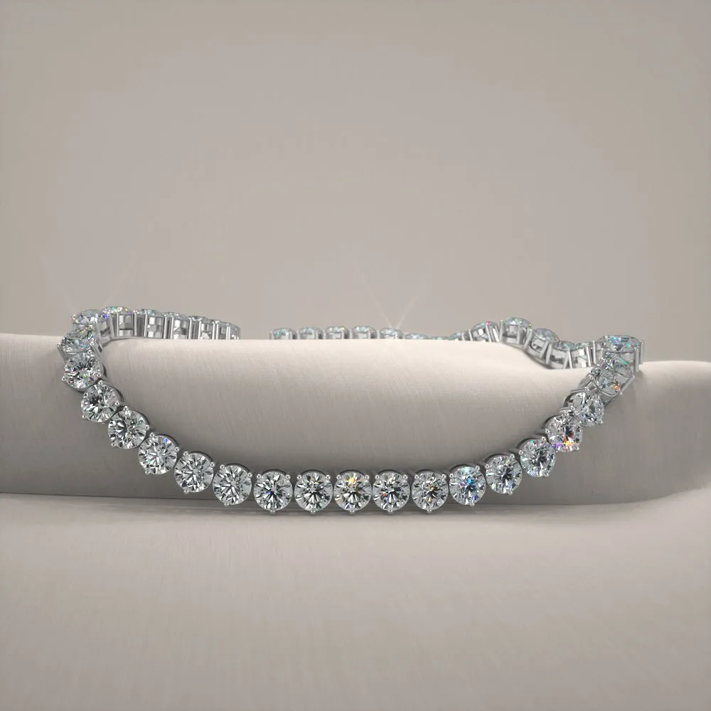 3 Prong Riviera Diamond Necklace with 36.50 ct.(finished) 5mm