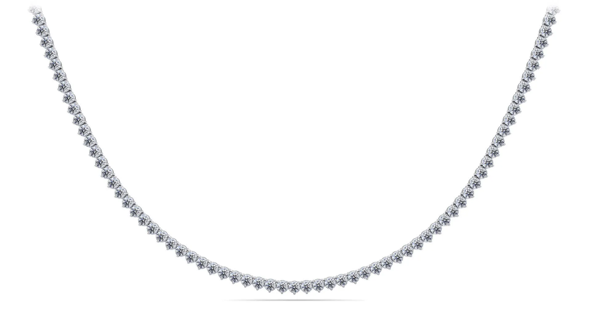 3 Prong Riviera Diamond Necklace with 5.71 ct.(finished) 2mm