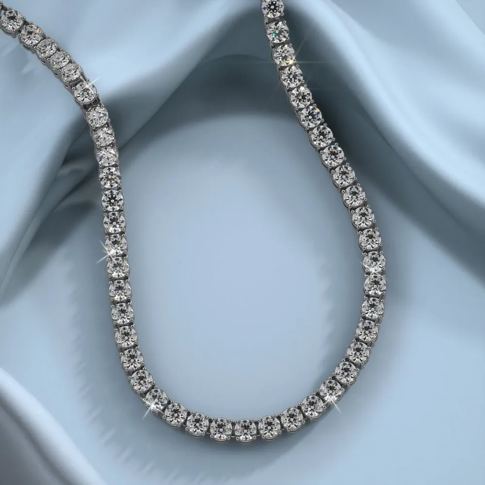 4 Prong Riviera Diamond Necklace with 29.05 ct.(finished) 4.5mm