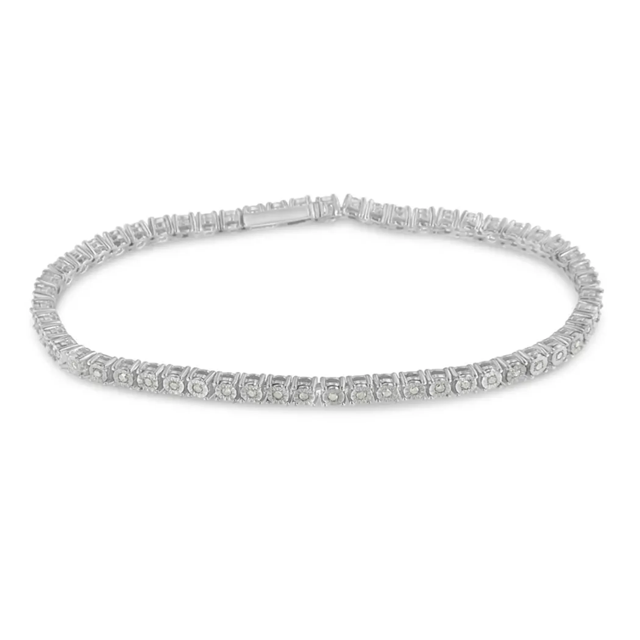 .925 Sterling Silver 1/2 cttw Miracle Set Diamond Classic Tennis Bracelet (I-J Color, I3 Clarity) -7"