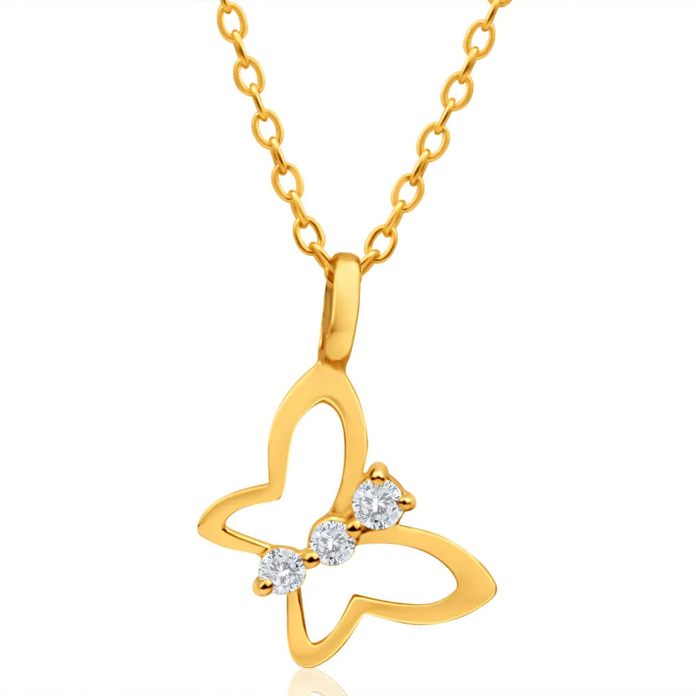 9ct Yellow Gold Enticing Cubic Zirconia Pendant