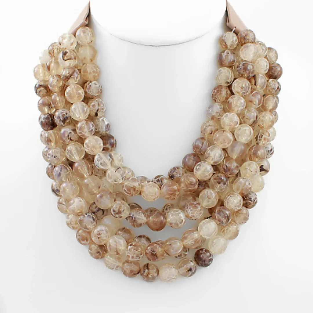 Agate Ball Bead Layered Necklace