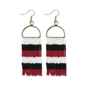 Allison Horizontal Stripe Earrings, Red/Black | Ink   Alloy