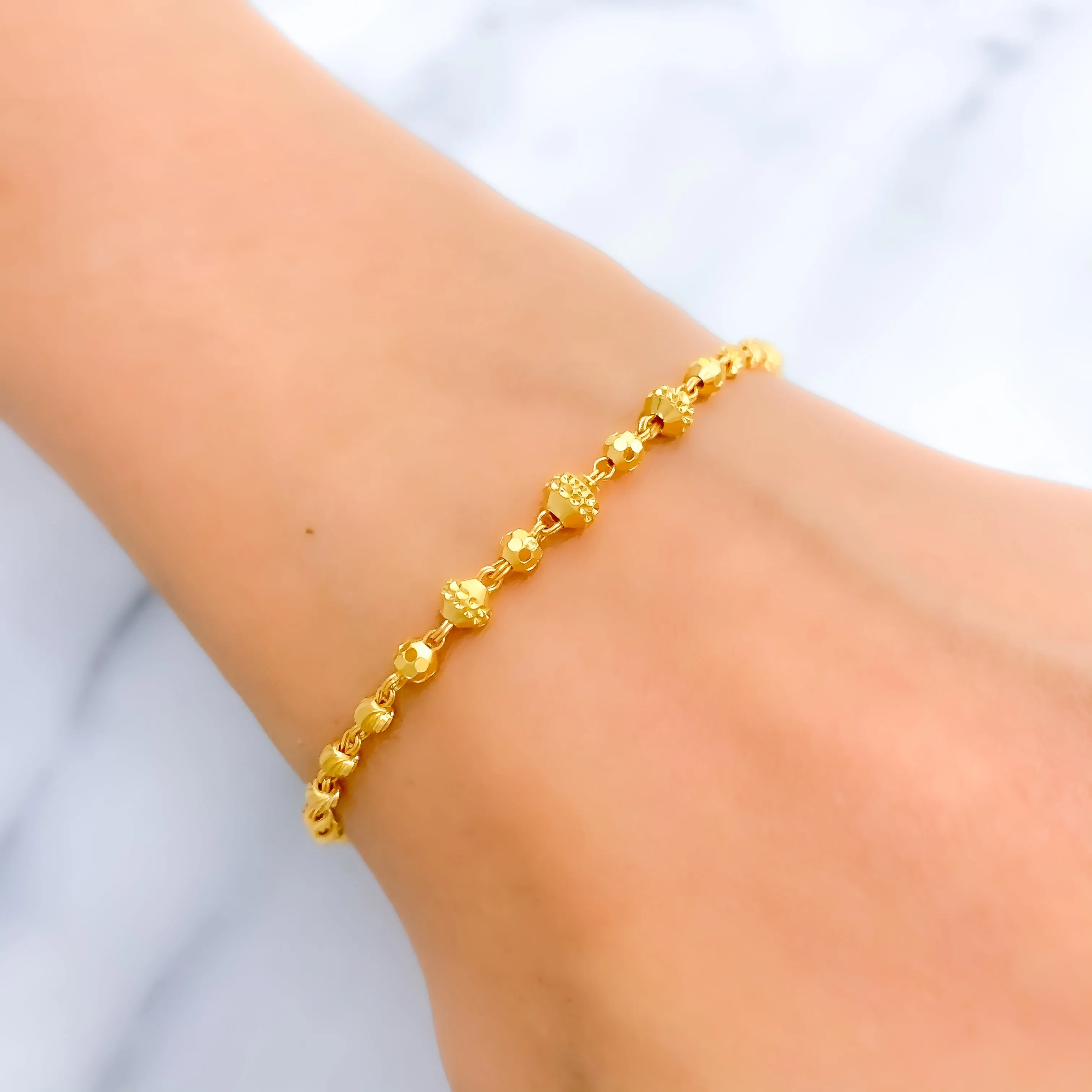 Attractive Disco Bead 22k Gold Bracelet