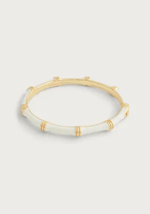 Bamboo Enameled Hinged Bangle