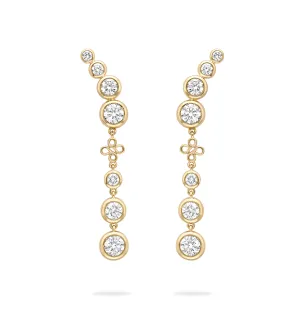 Beach Detachable Long Yellow Gold Drop Earrings