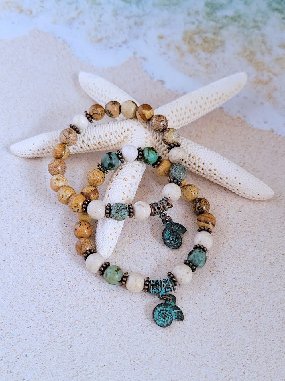 Beachy Bracelets - Ammonite Charm