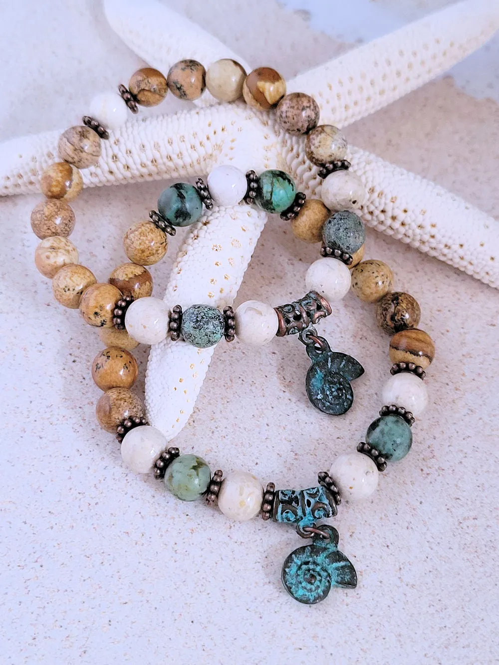 Beachy Bracelets - Ammonite Charm