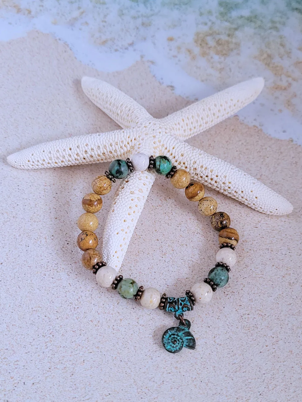 Beachy Bracelets - Ammonite Charm