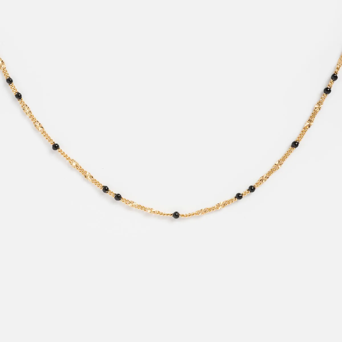 Black Enamel Chain Necklace