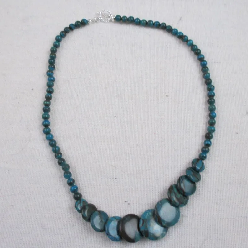 Blue Zebra Jasper Overlapping Coin Necklace