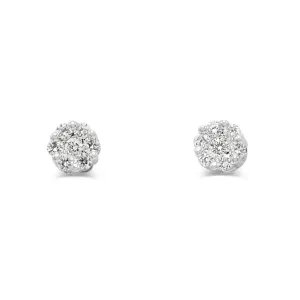 Brilliant Cut 0.31ct Diamond Daisy Cluster Stud Earrings