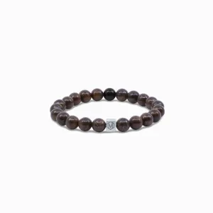 Bronzite and Black Tourmaline Bead Bracelet