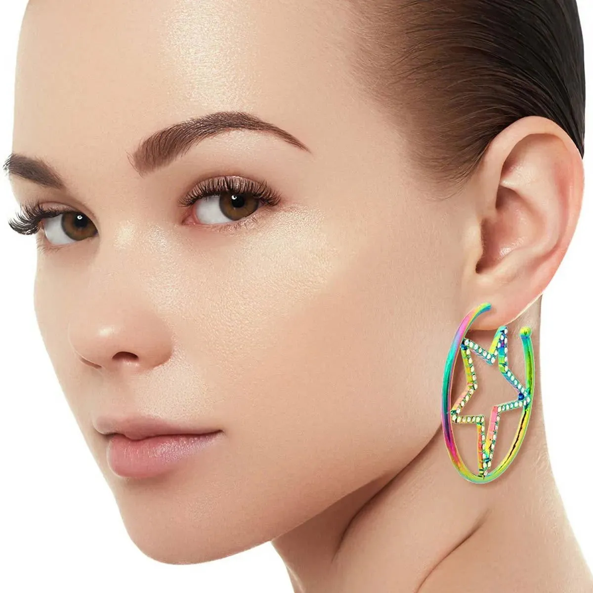 Carnival Star Hoop Earrings Dazzle Your Fashion Style