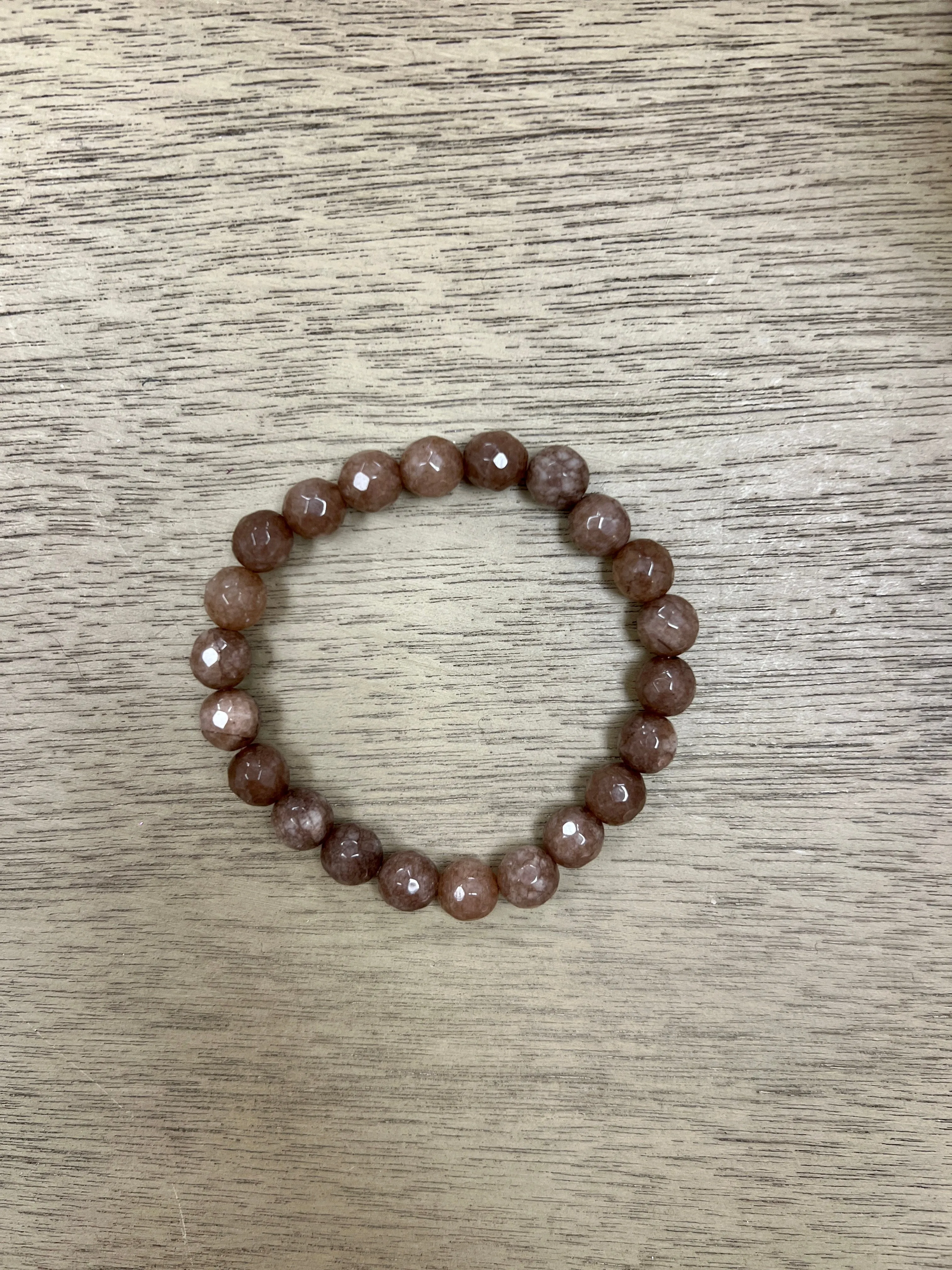 Chocolate Faceted Jade 8mm Bracelet