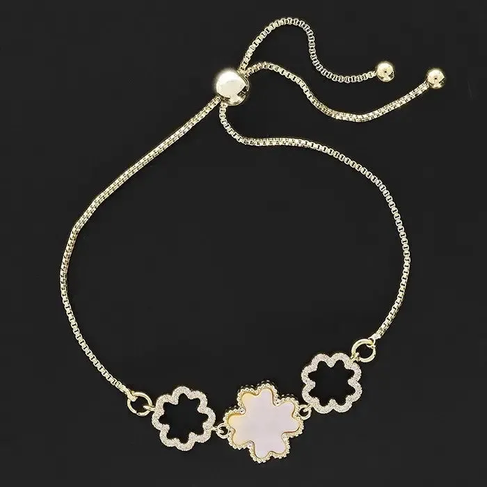 Clover Mother Of Pearl Gold Plated - Bracelet / Necklace / Earrings