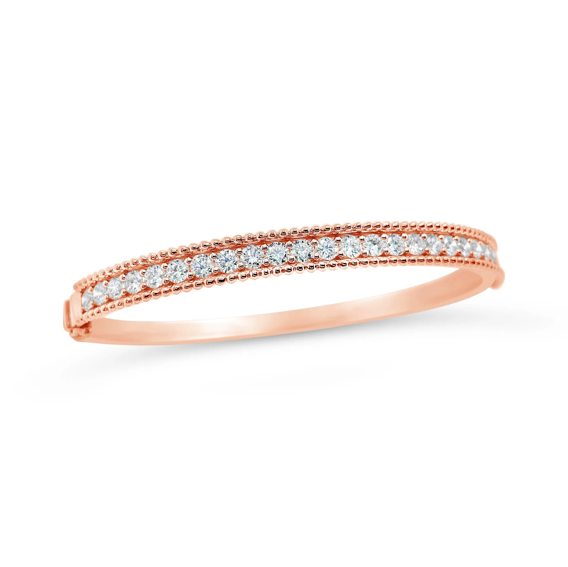 Diamond Beaded Gold Bangle