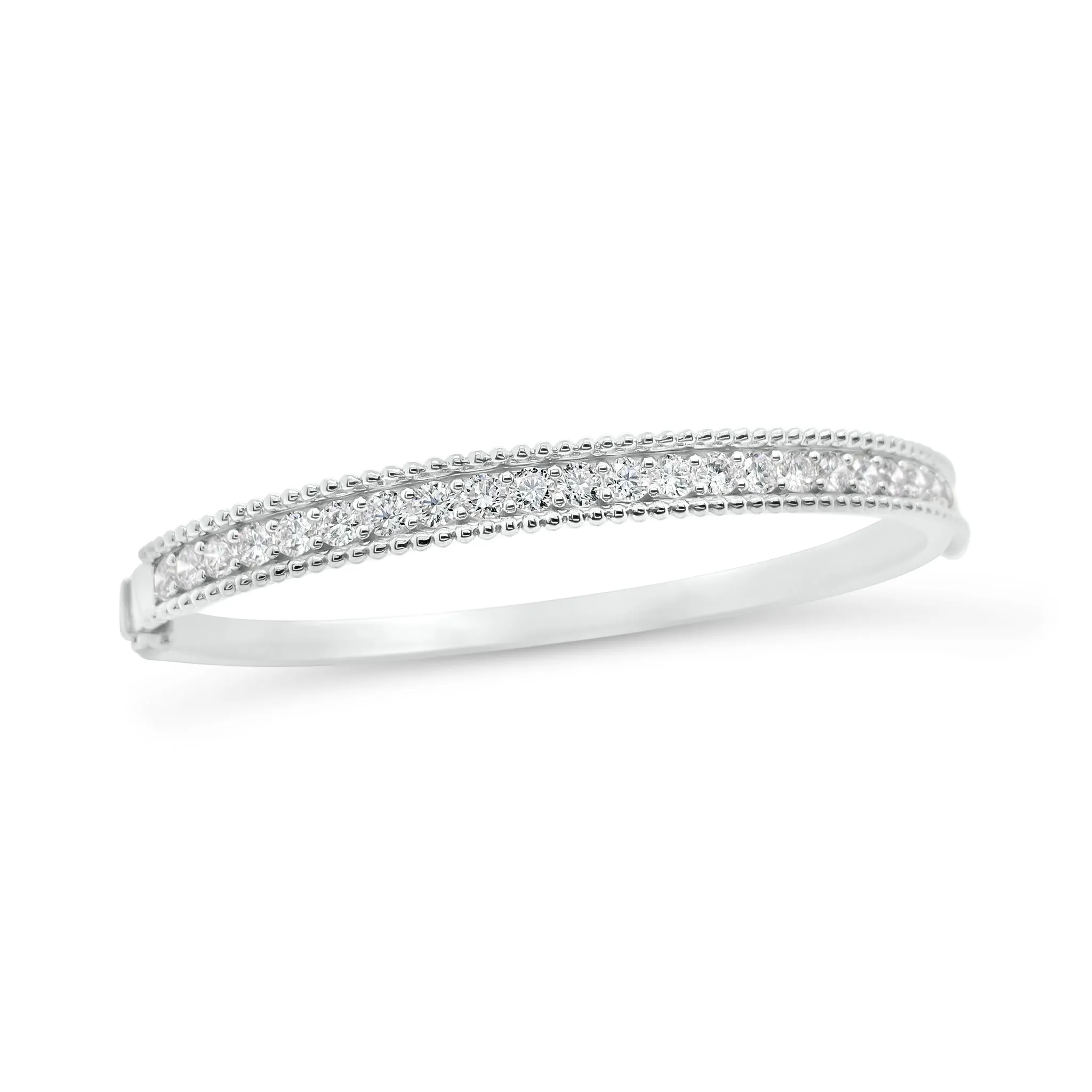 Diamond Beaded Gold Bangle