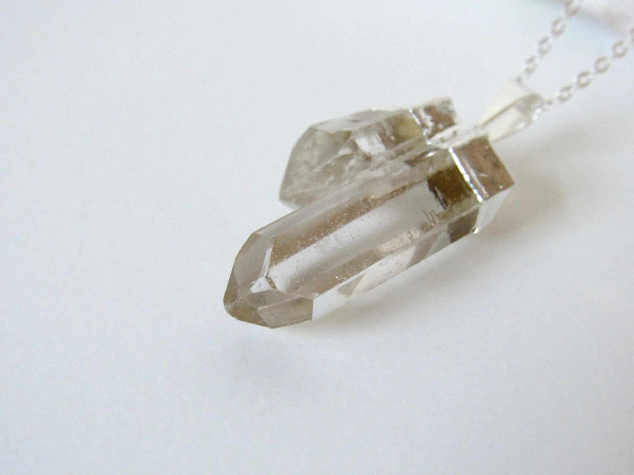 Double Quartz Point Necklaces (Silver)