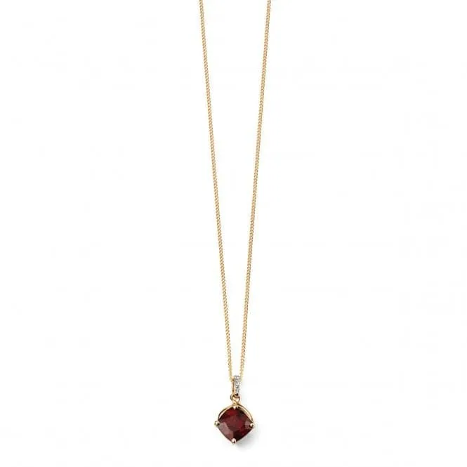 Elements 9ct Yellow Gold Garnet Pendant GP2022R