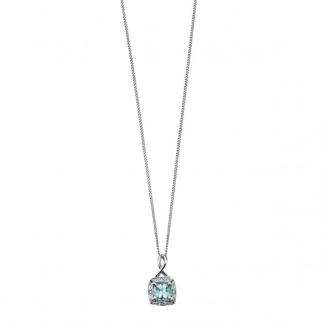 Elements White Gold Aquamarine Pendant Twist Bale GP709TZ475GN143