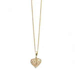 Elements Yellow Gold Caged Heart Pendant GP824Z475GN202