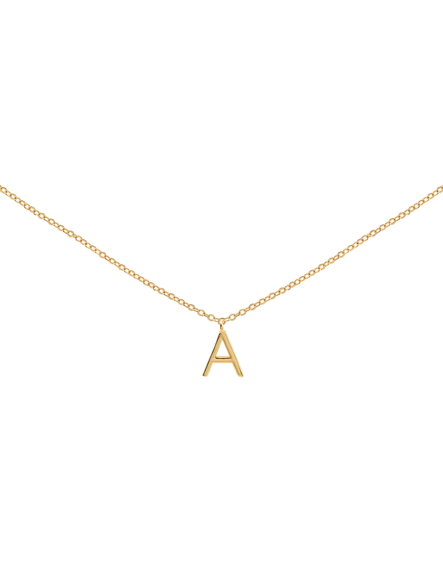 Elly Lou Timeless Initial Necklace- A- Gold