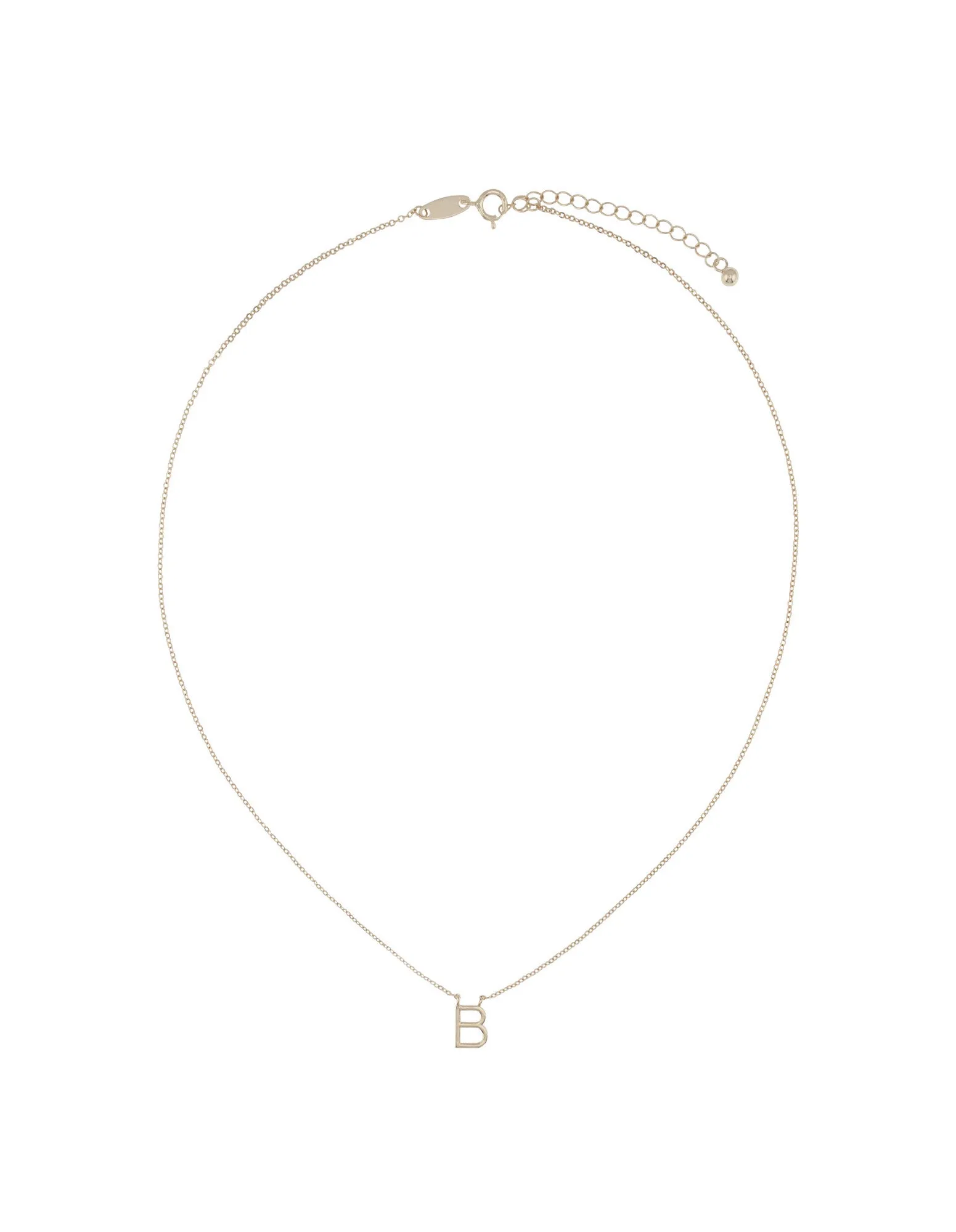 Elly Lou Timeless Initial Necklace - B- Silver