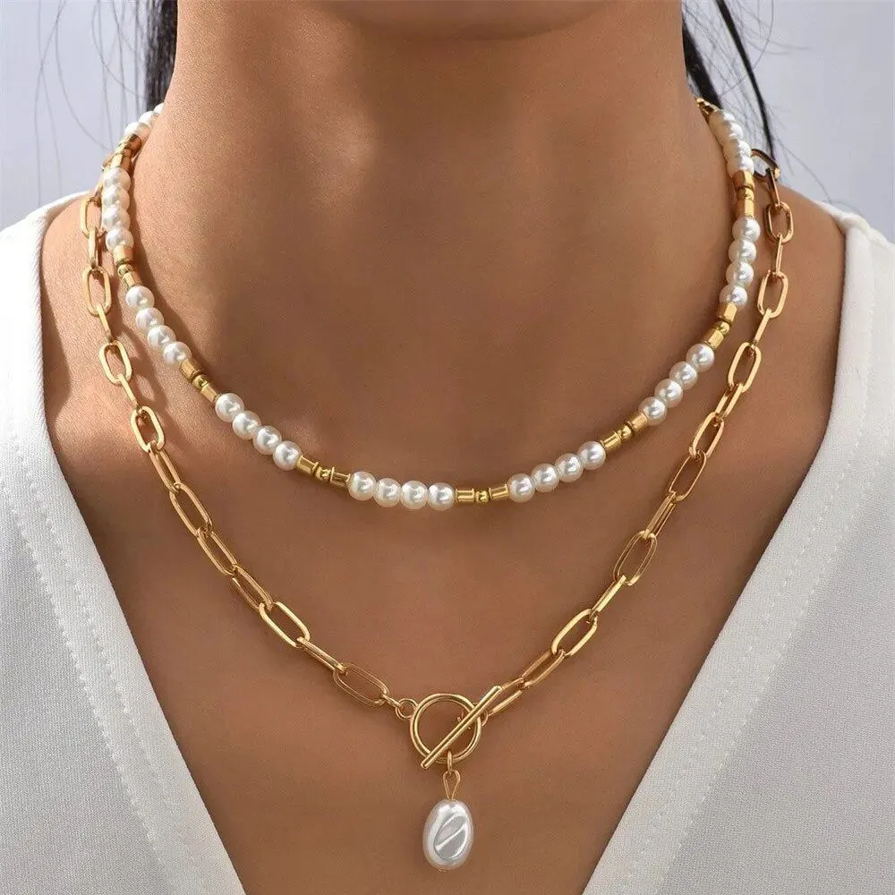 Faux Pearl Snake Necklaces Collection