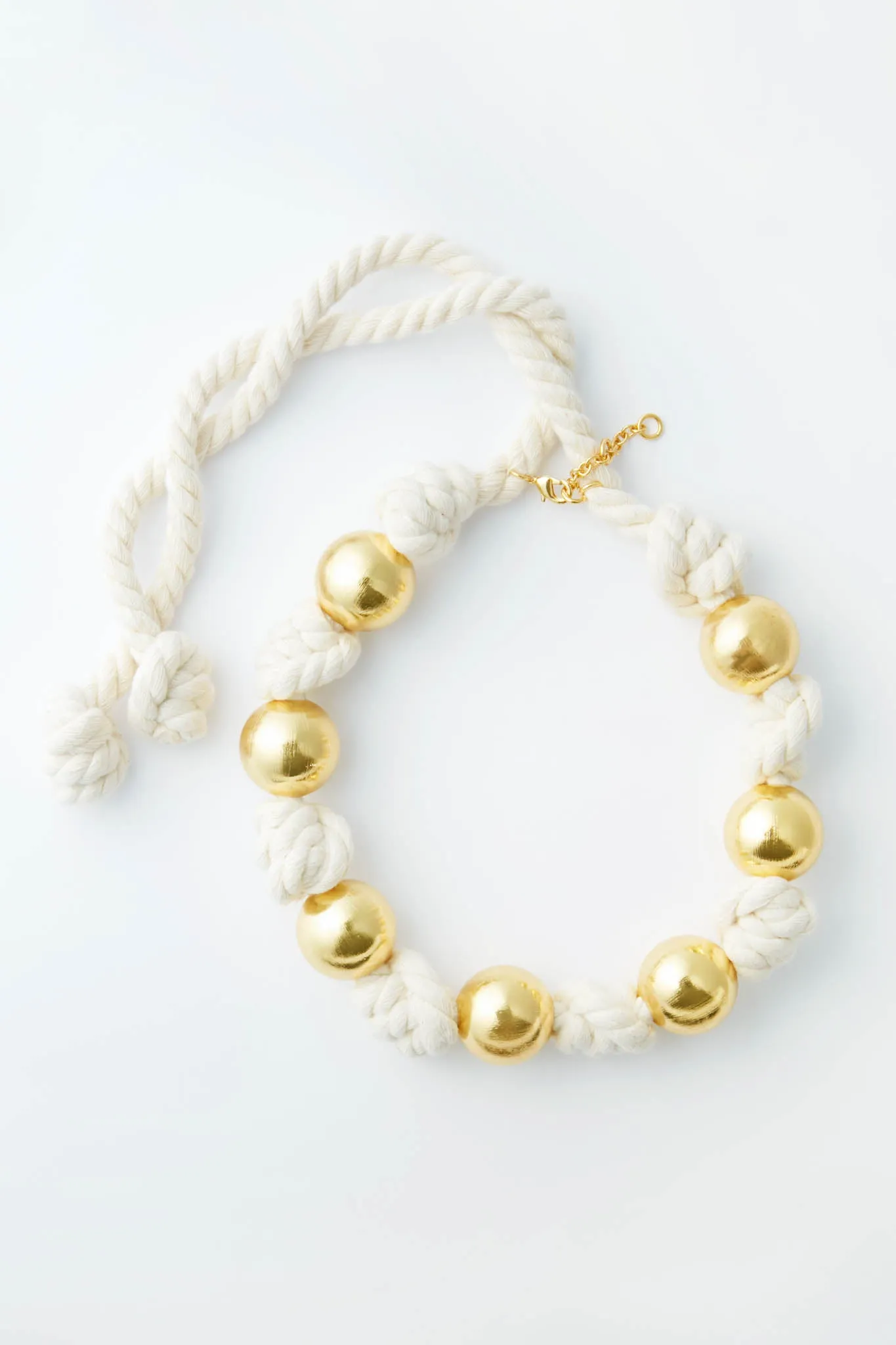 Gold and White Tilly Rope Necklace