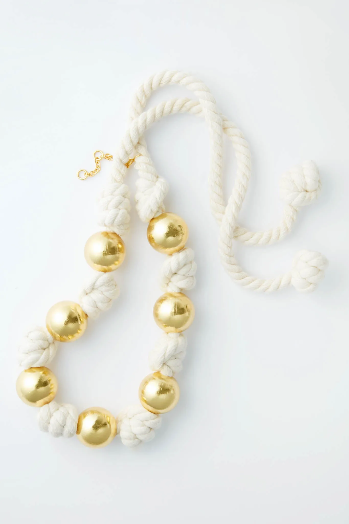 Gold and White Tilly Rope Necklace