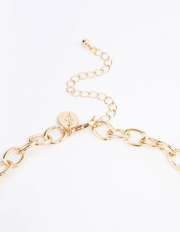 Gold Mixed Circle Chain Necklace