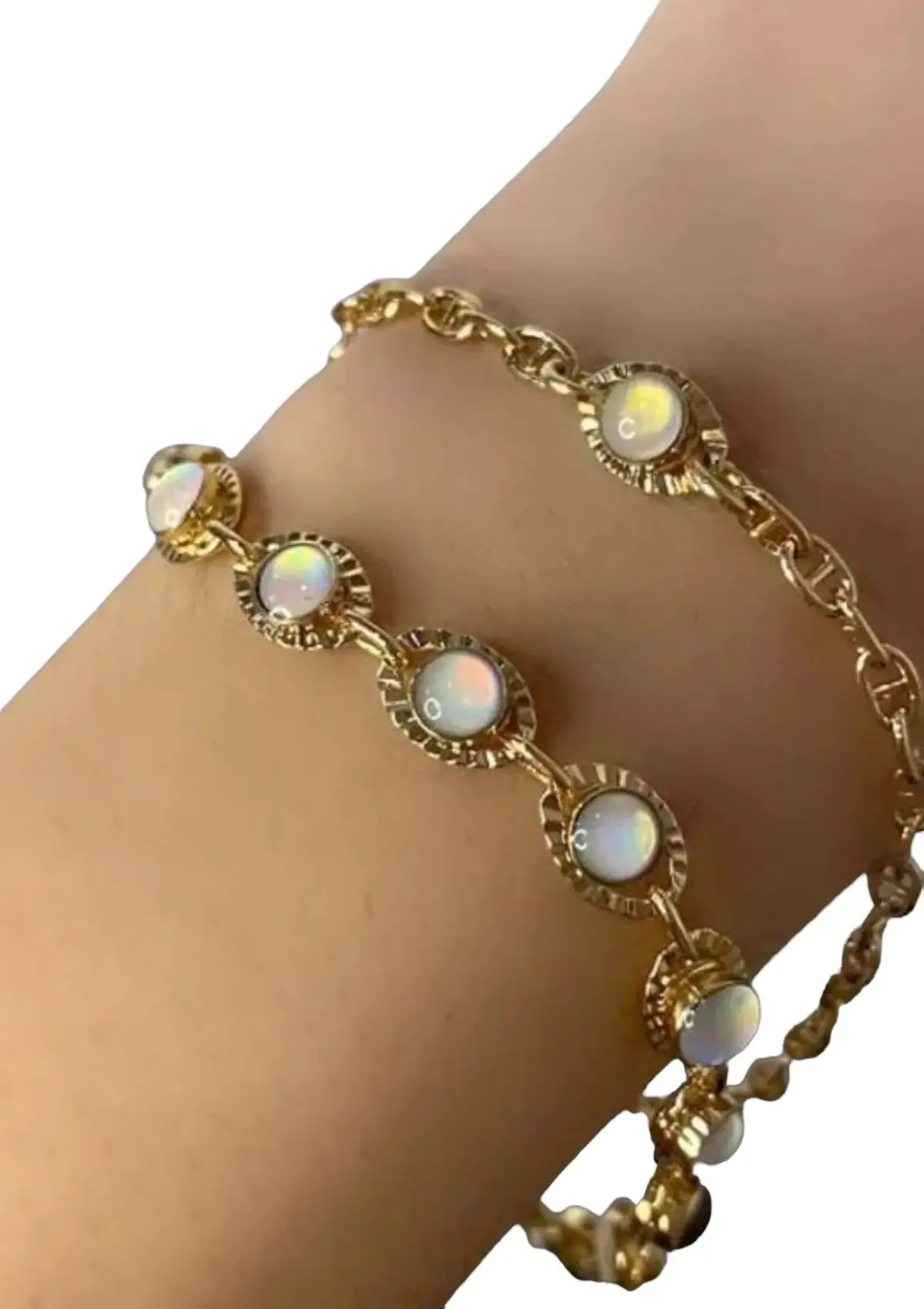 Gold Opalite Chain Bracelet