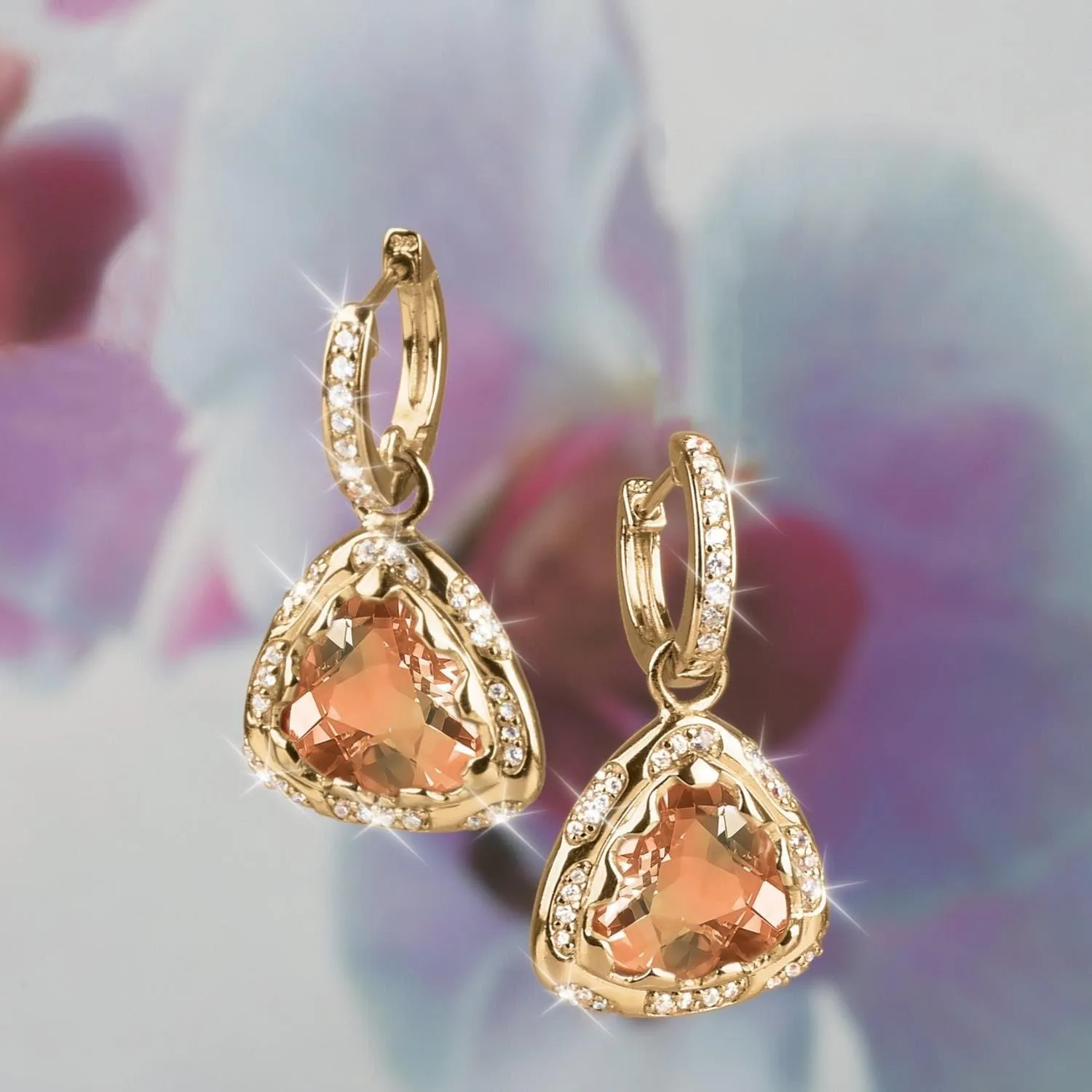 Golden Trilliant Earrings