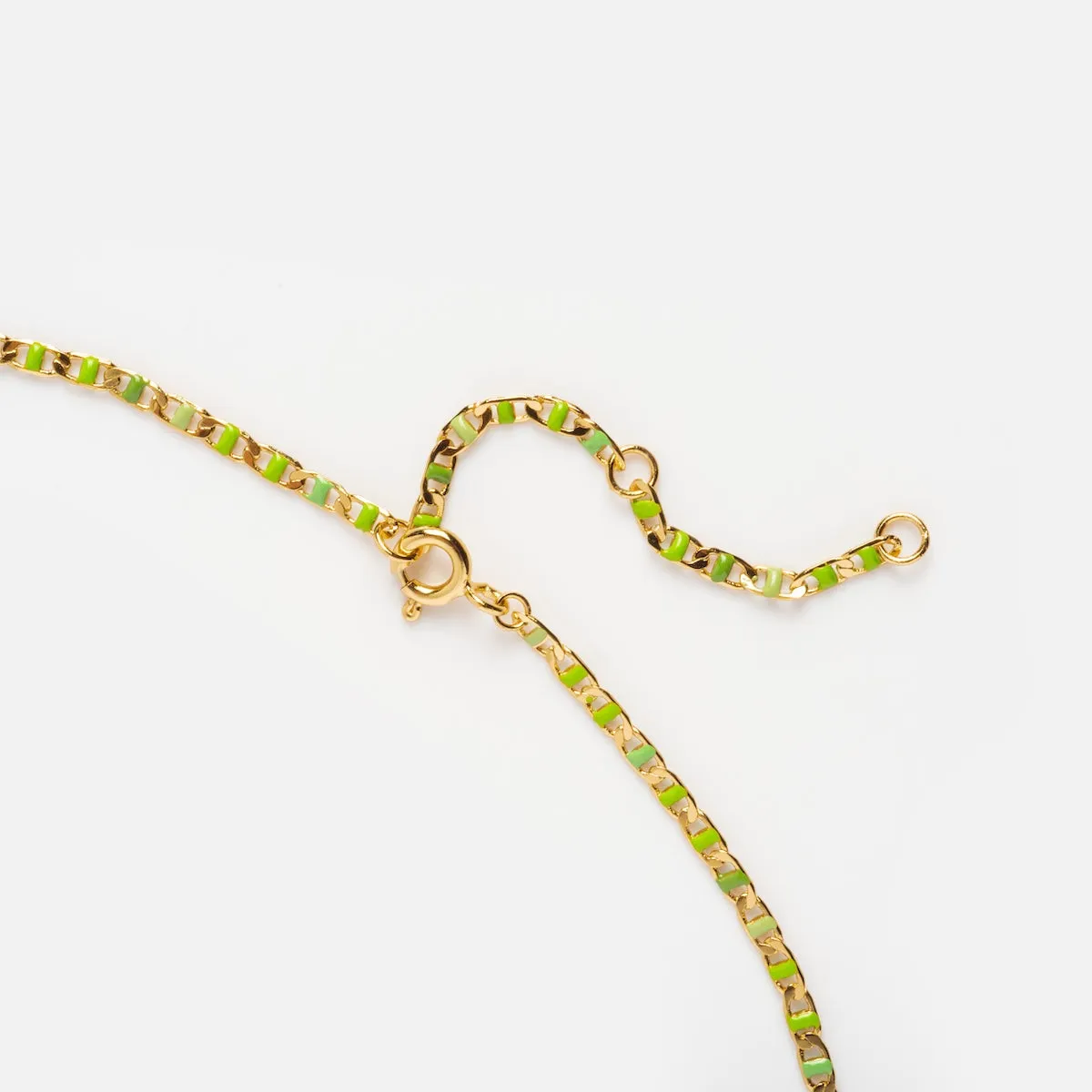 Green Enamel Chain Necklace