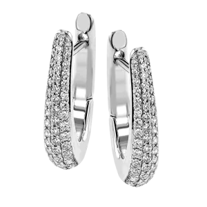 Hoop Earrings in 18k Gold with Diamonds