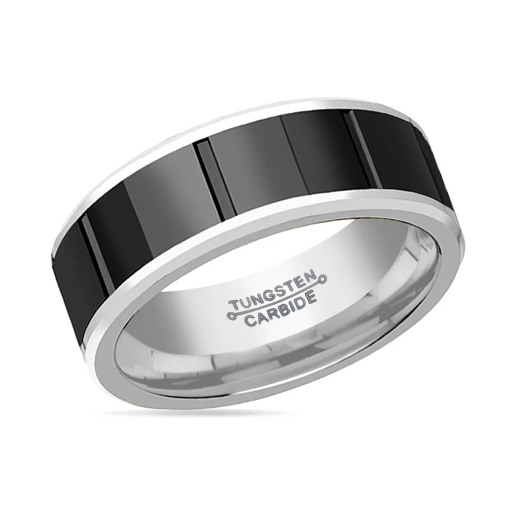 KONSTANTINE | Tungsten Ring Black Ceramic Inlay