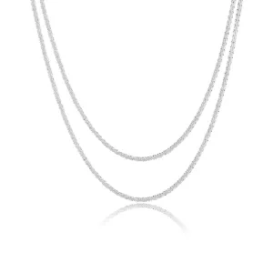 Kyerlyn Layered Silver Shiny Rope Necklaces