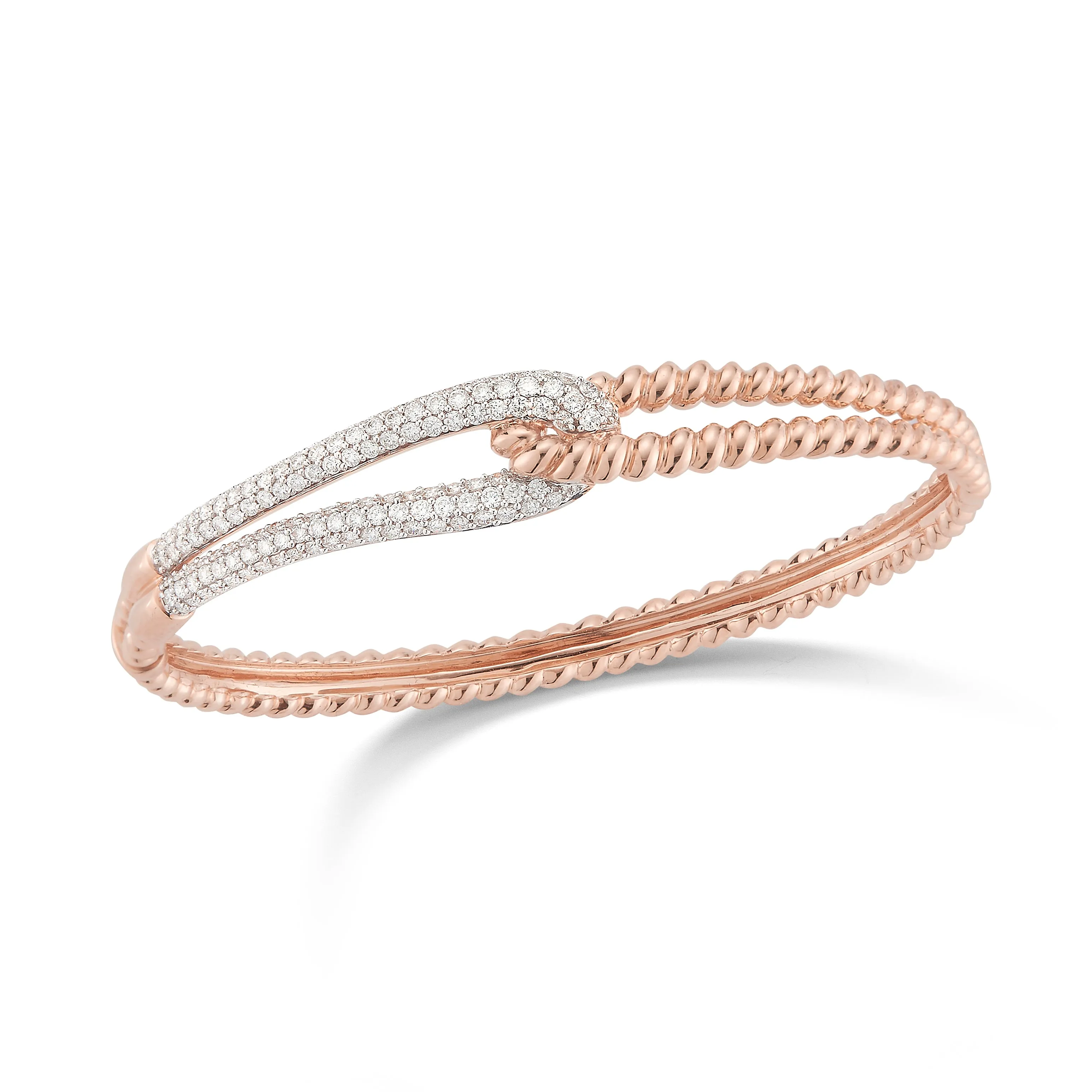 Large Diamond Linked Rope Bangle Bracelet