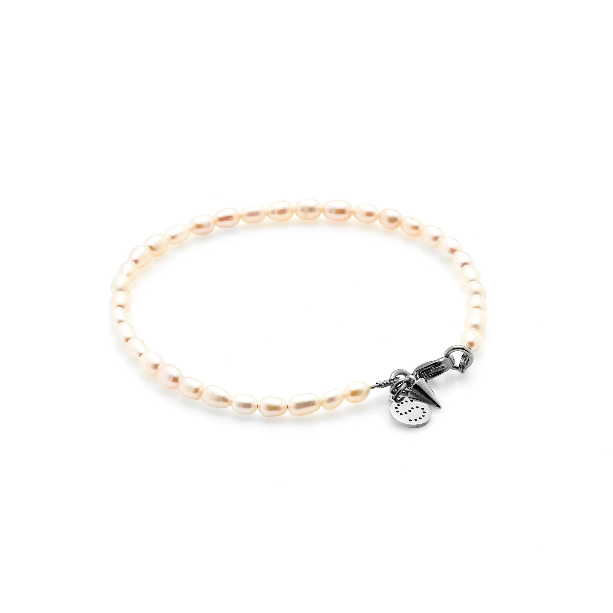 Layered Anklet Set / Pearl   Silver