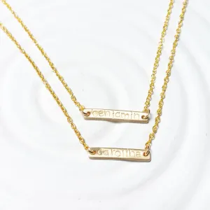 Layered Bar Necklace | Golden Glow Name Necklace