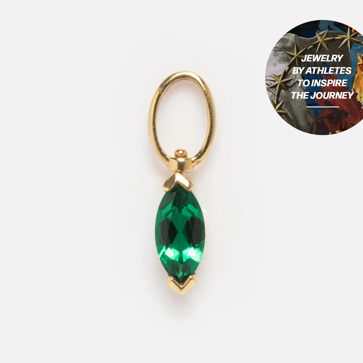 Lynn Williams x Local Eclectic Solid Gold Emerald Marquise Charm